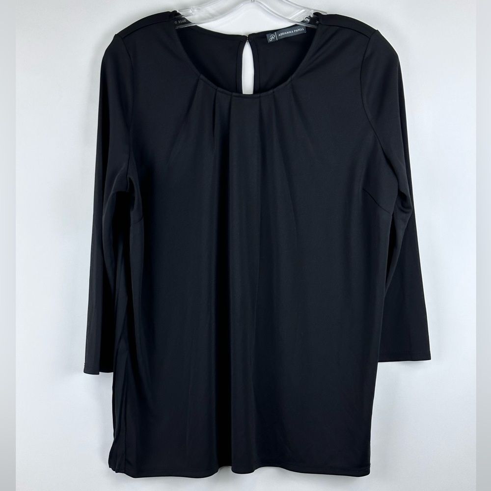 Women's 3/4 Sleeve Pleat Neck & Back w/ Key Hole Back Closure Blouse